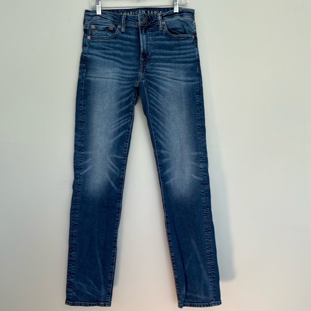 AE American Eagle Airflex Slim Straight Jeans Medium Wash